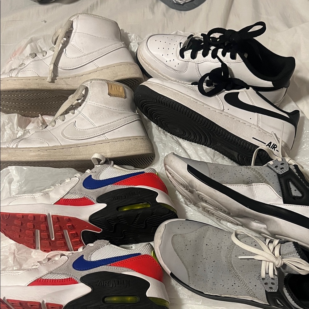 Nike shoe Bundle  - White, Black, Red, Blue Accents